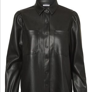 Noisy may long sleeve leather shirt